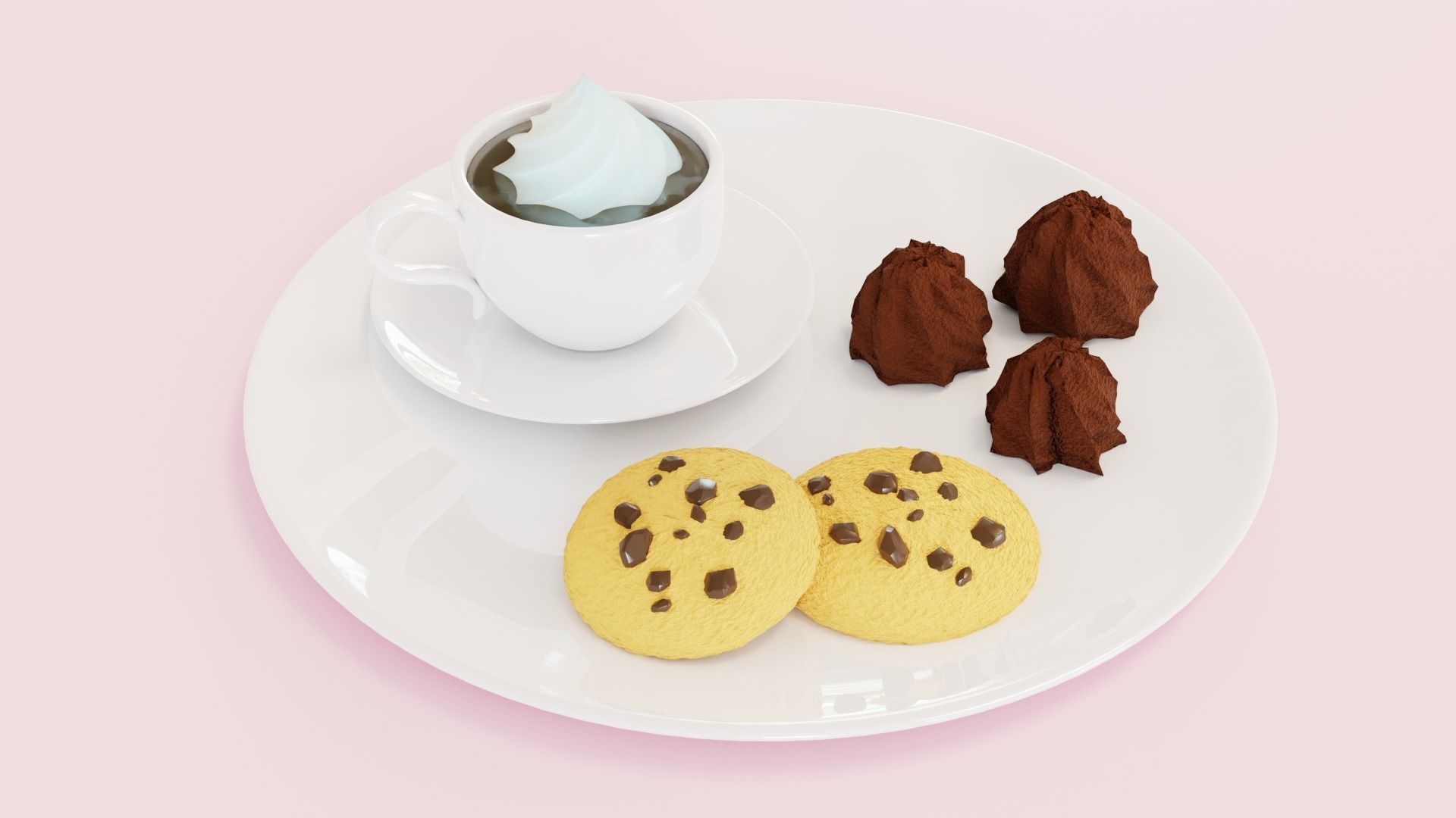 Coffee and Cookie 3D model_3