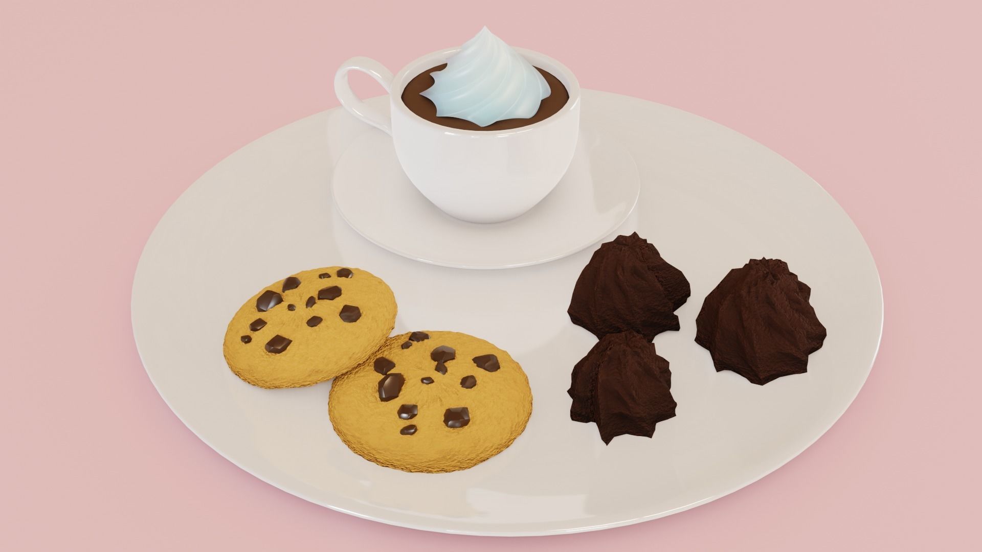 Coffee and Cookie 3D model_6