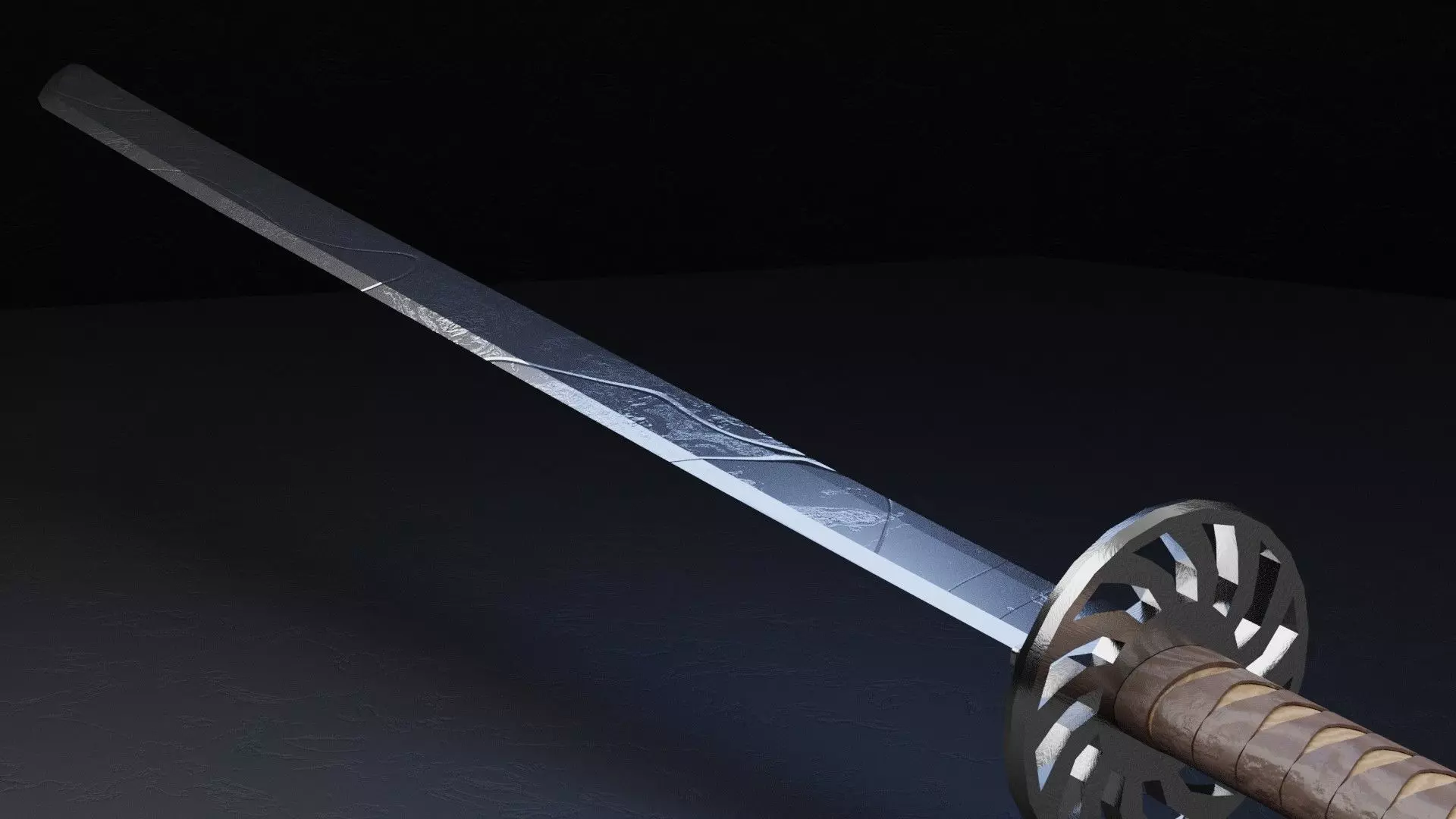 Katana Sword game ready Free low-poly 3D model