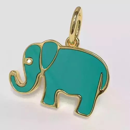 The Enamel Elephant Charm