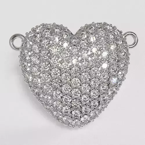 The Fancy Pave Heart Pendant Charm