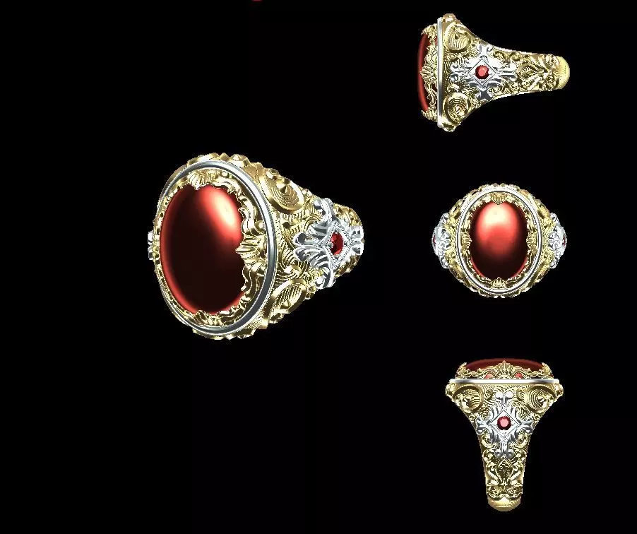 red gem ring 3D print model
