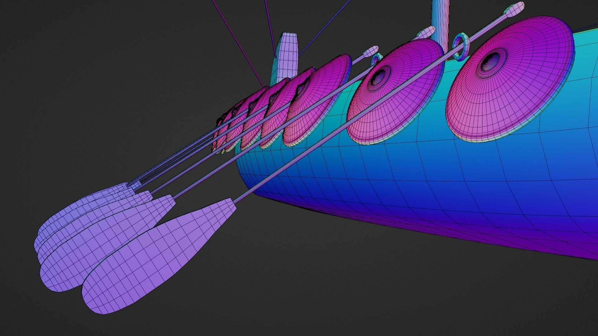 Viking Longboat Low-poly 3D model_9