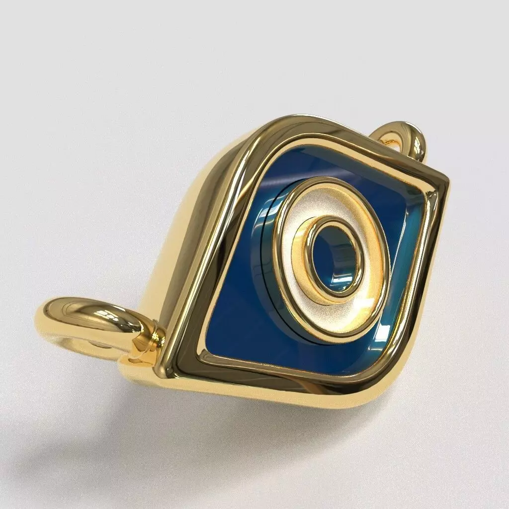 The Enamel Evil Eye Charm 3D print model_0