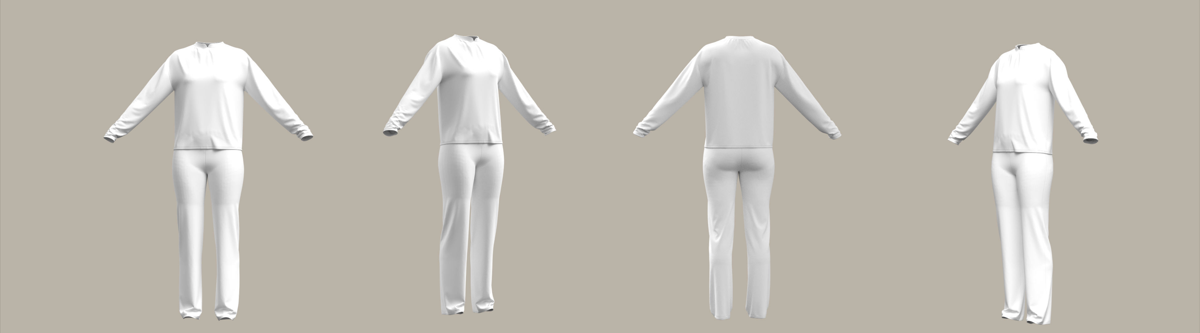 Female Pajama Marvelous Designer 3D model_1