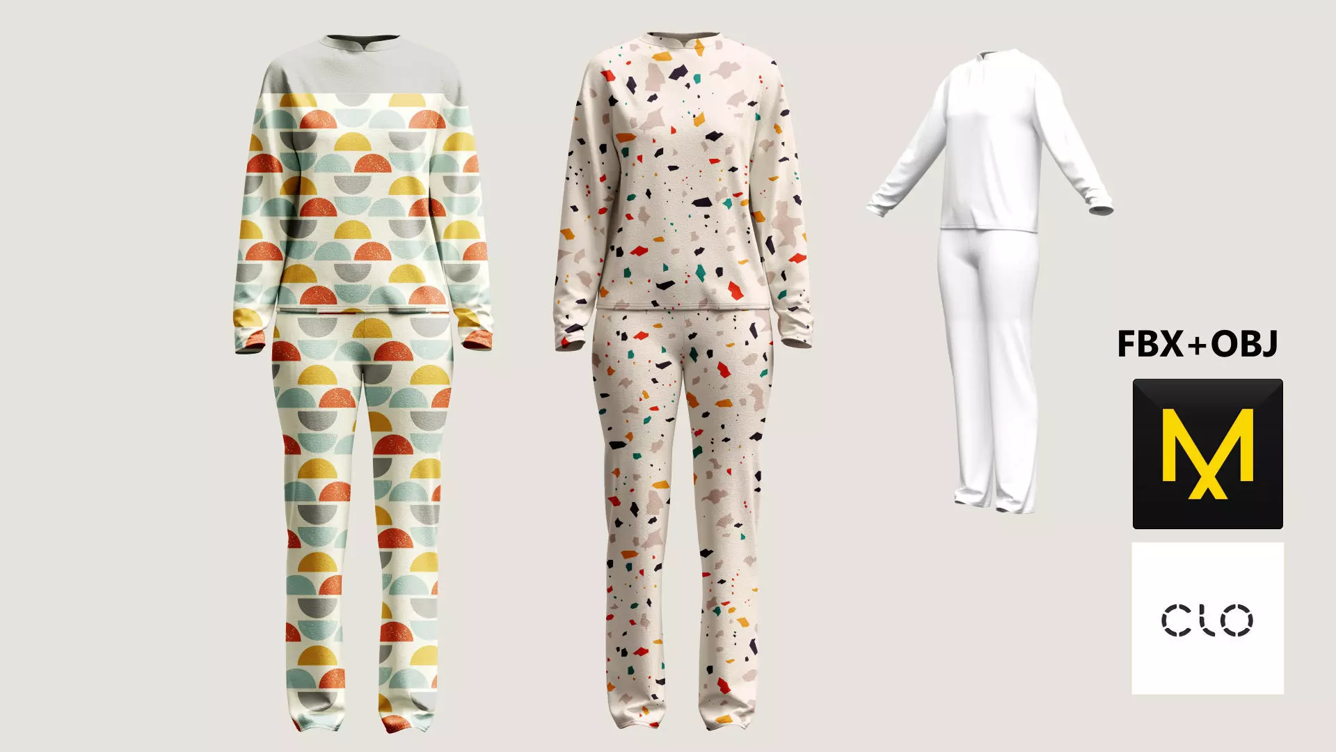 Female Pajama Marvelous Designer 3D model_0