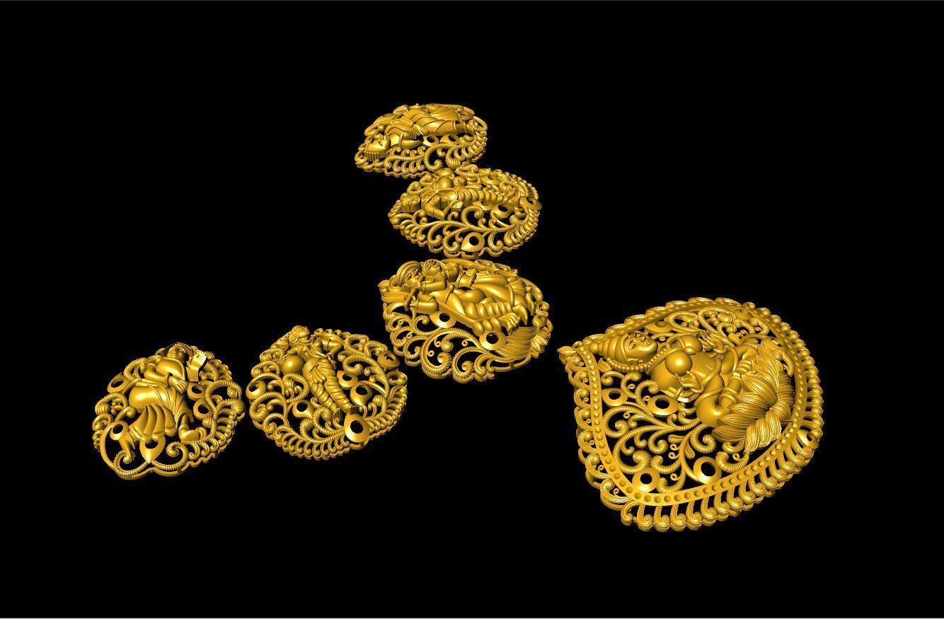 antique laxmi naklace 3D print model_4