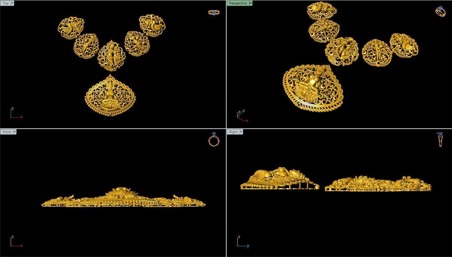 antique laxmi naklace 3D print model_2