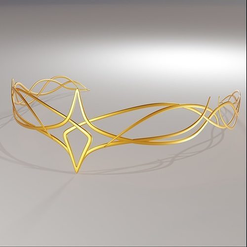 Diadem golden crown Free 3D model