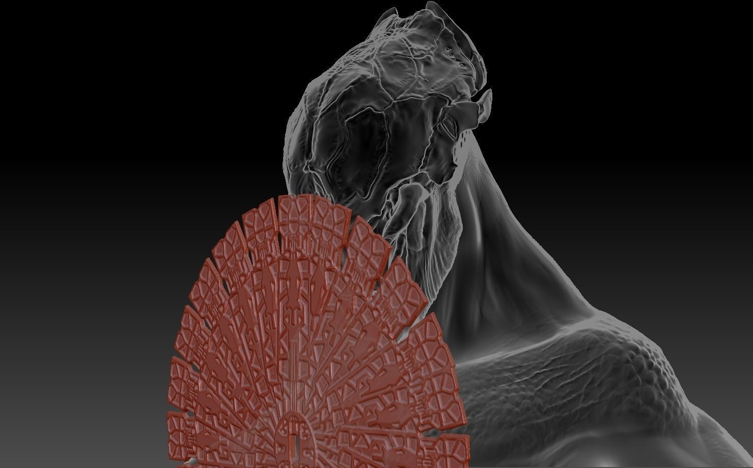 feral predator prey shield opened and closed versions 3D print model_2