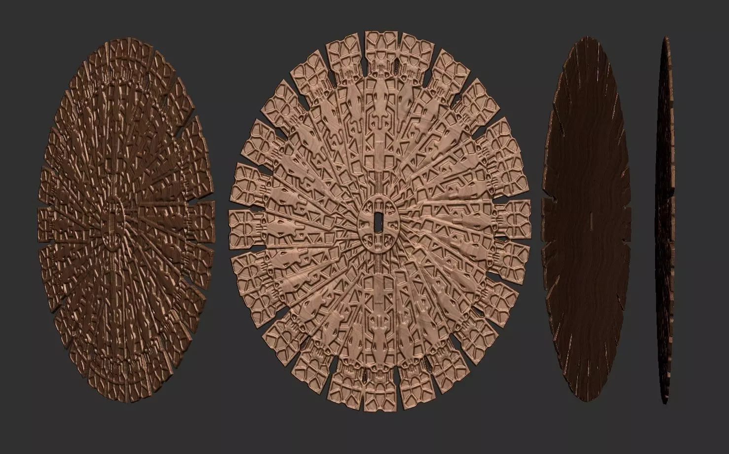 feral predator prey shield opened and closed versions 3D print model_0