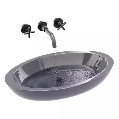 Anna black marble sink