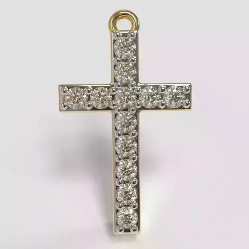 The Diamond Cross Pendant 3D print model