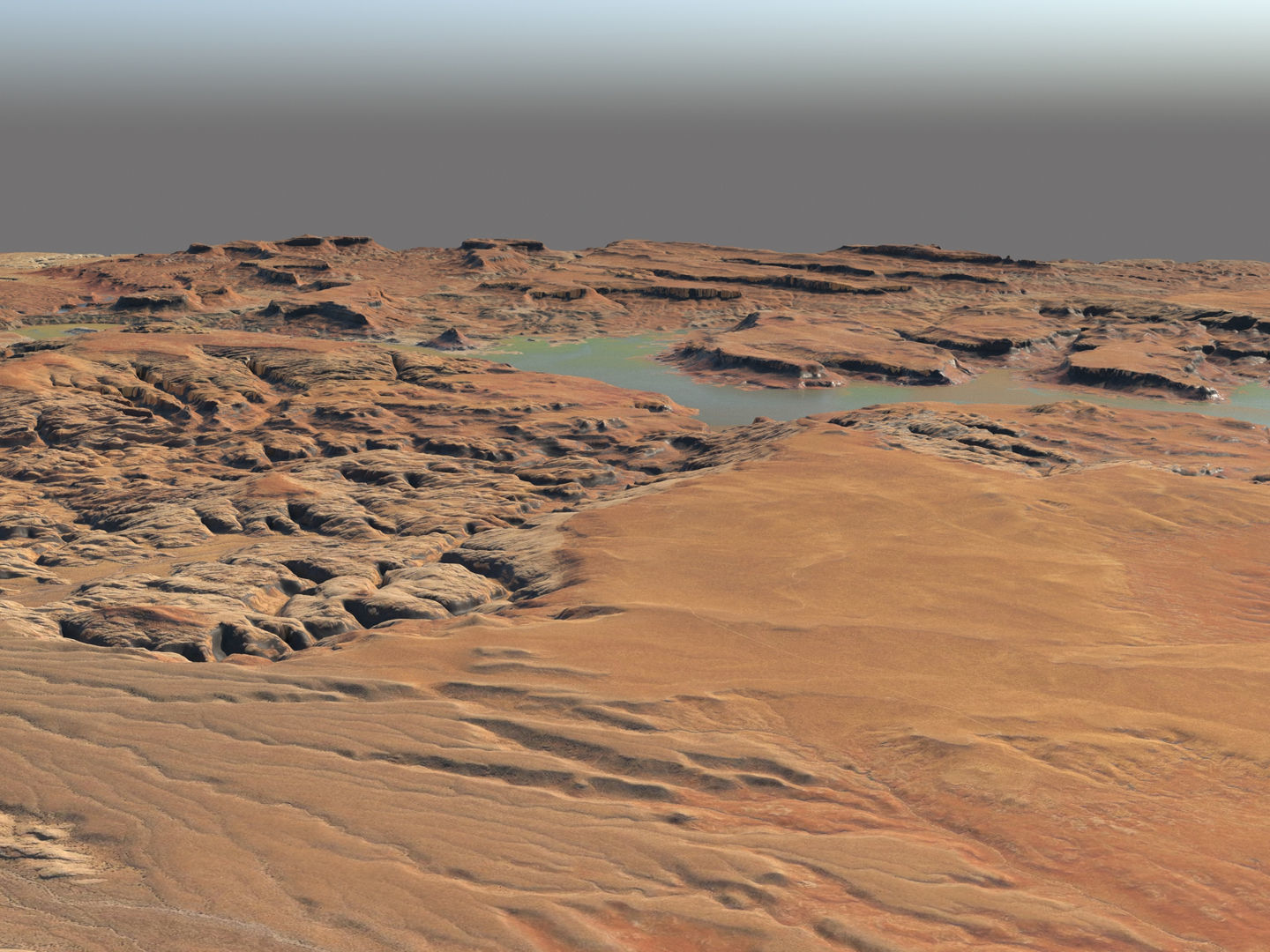 Desert Valley River Canyon 3D model_8