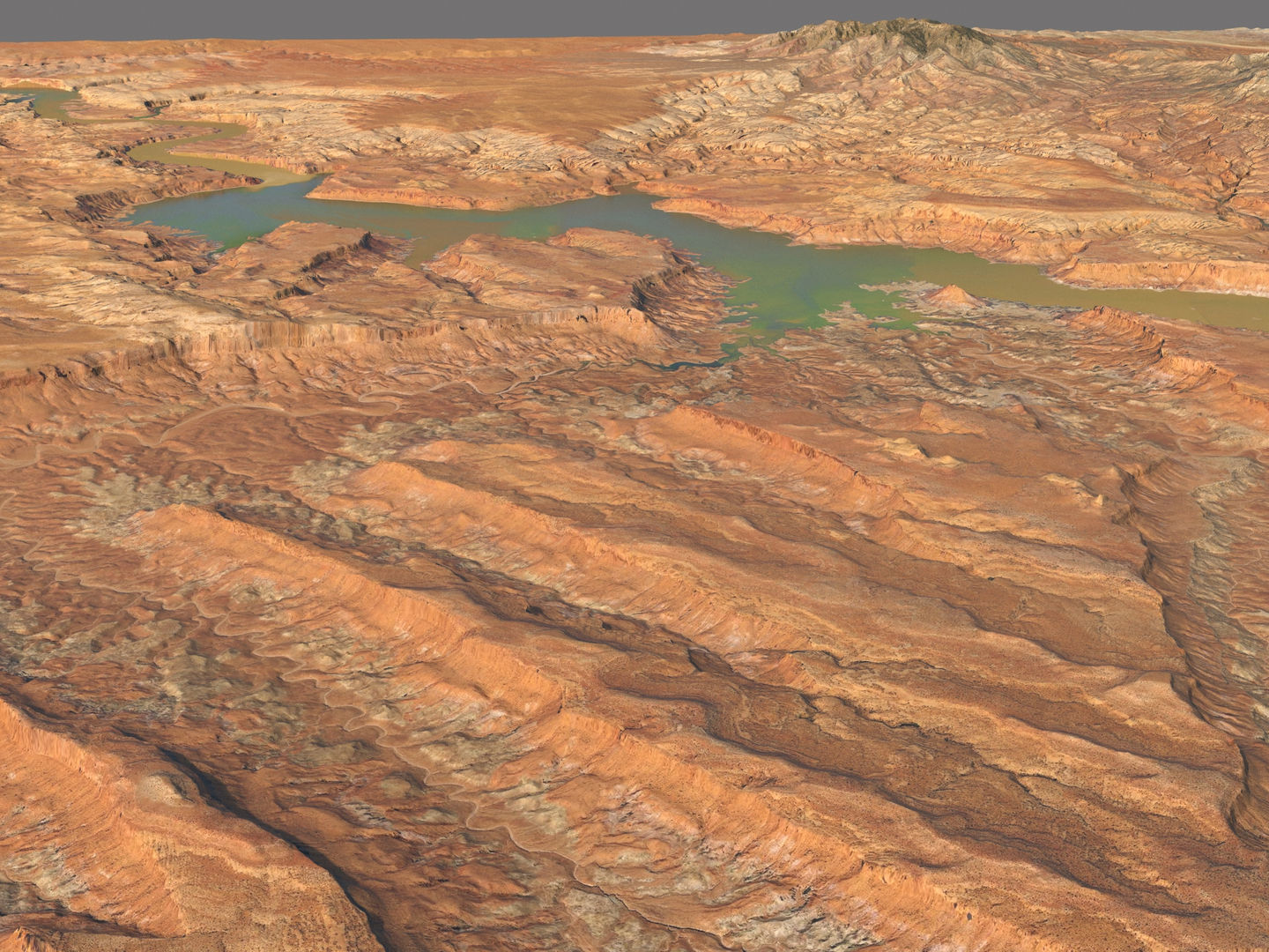 Desert Valley River Canyon 3D model_4