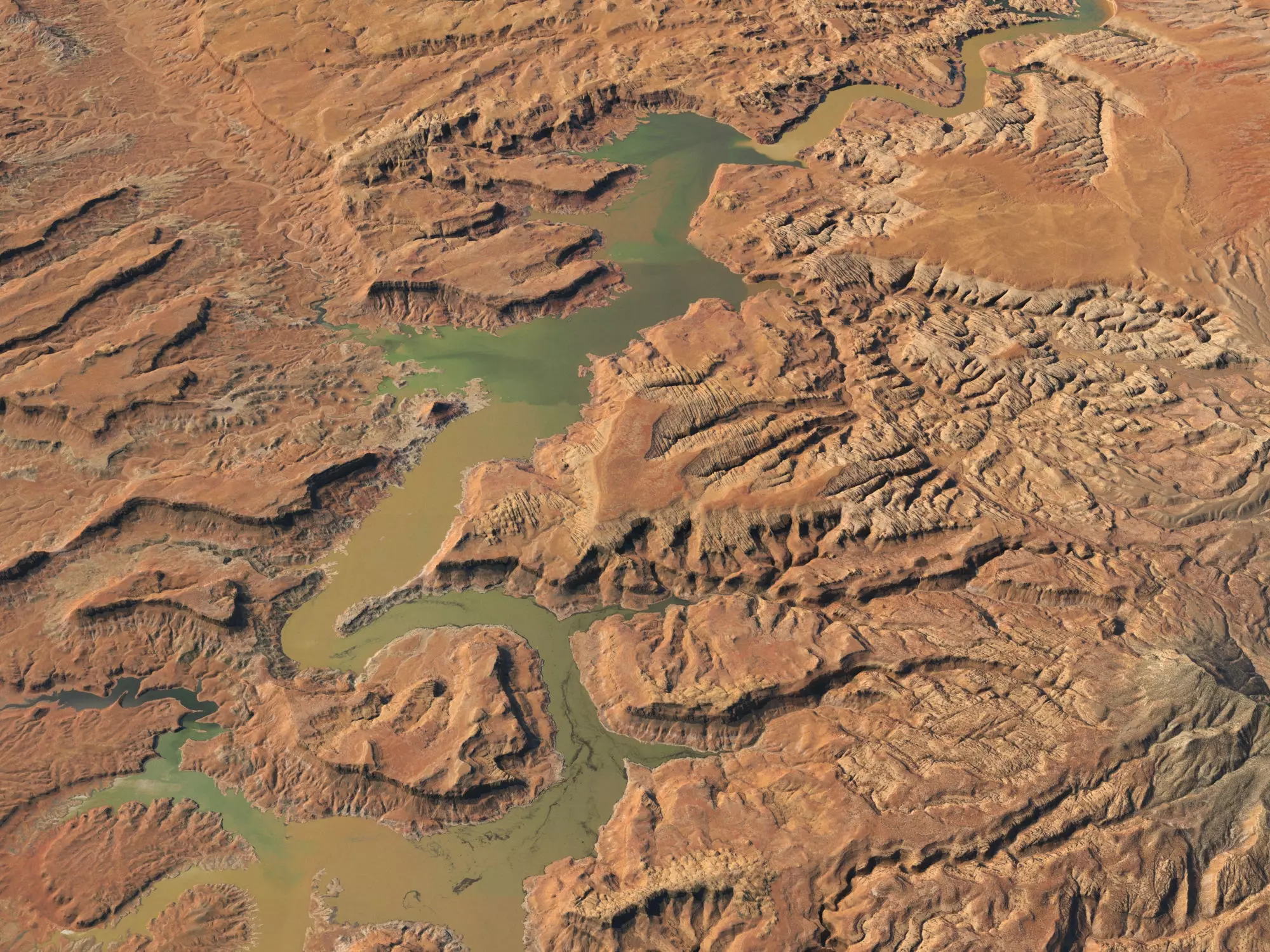 Desert Valley River Canyon 3D model_0