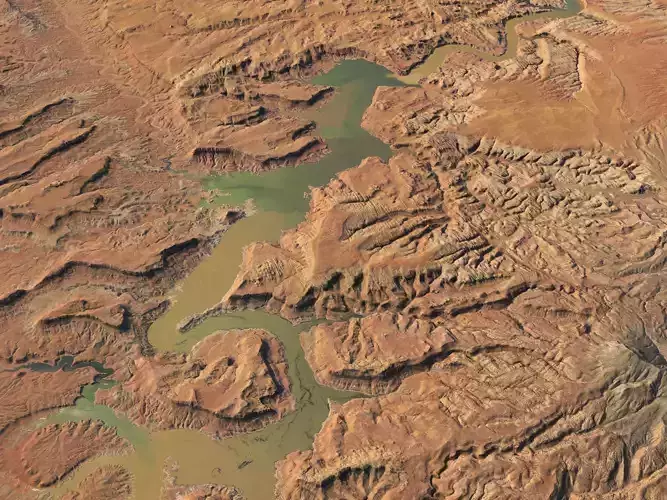 Desert Valley River Canyon 3D model