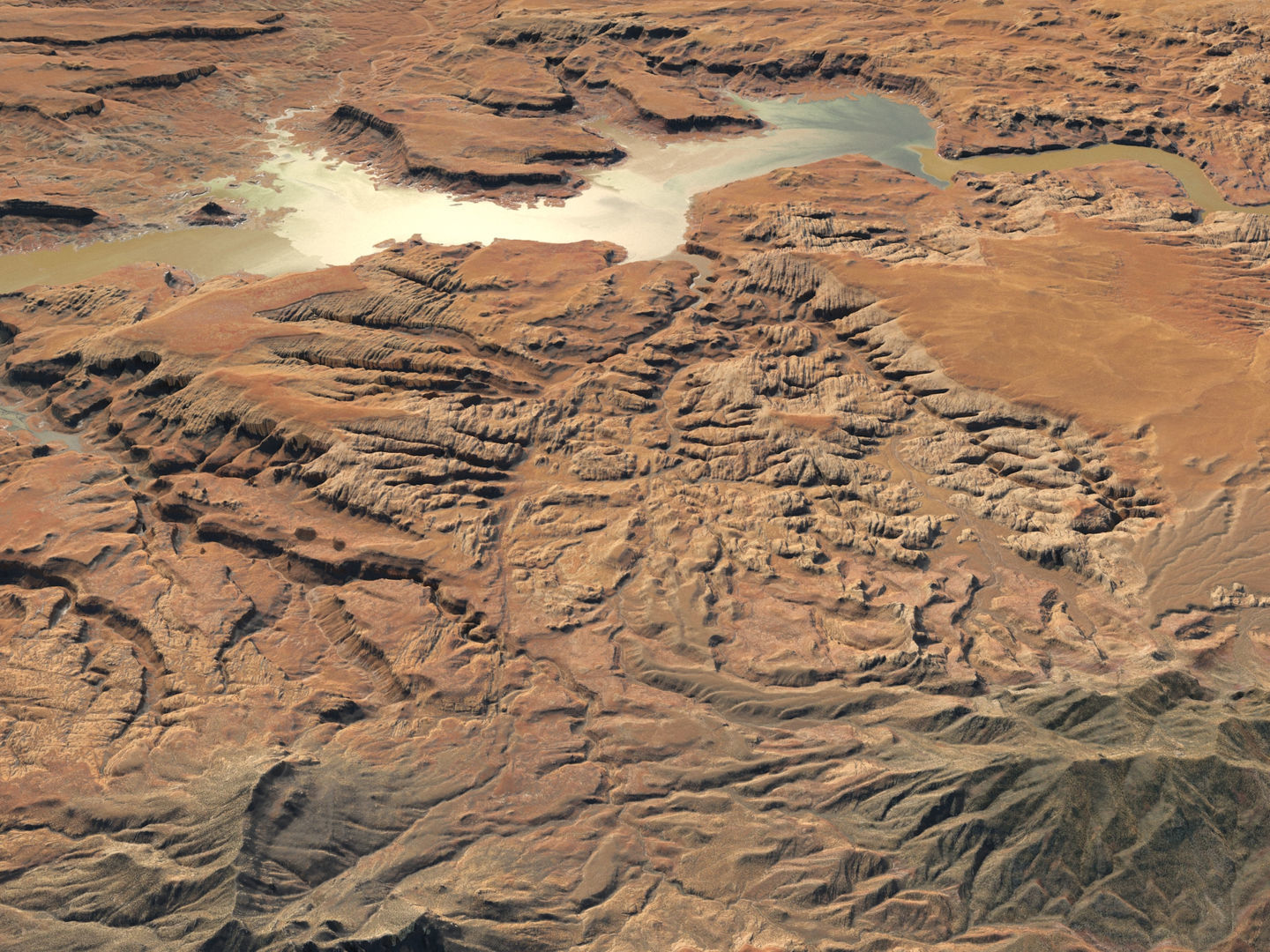 Desert Valley River Canyon 3D model_1