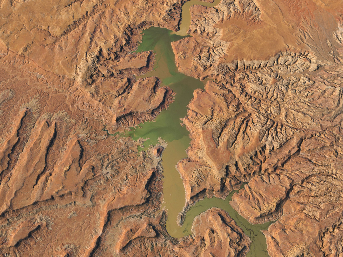 Desert Valley River Canyon 3D model_5