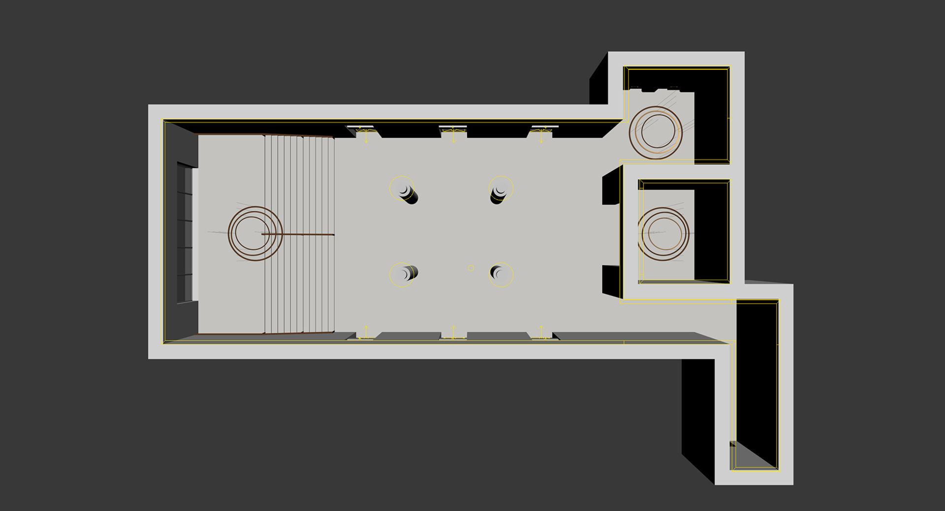 Luxury Building Entrance Lobby 3D model_10