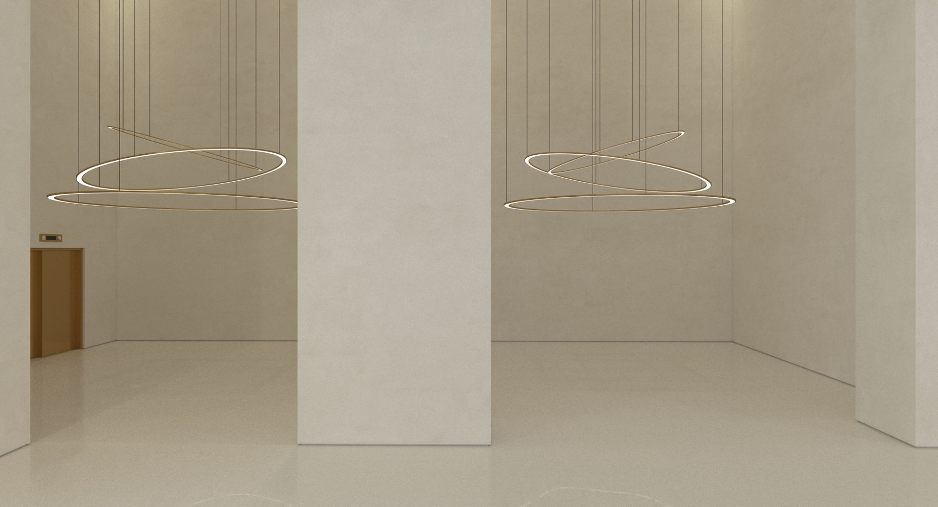 Luxury Building Entrance Lobby 3D model_6