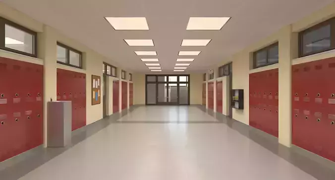 School Hallway 3D model