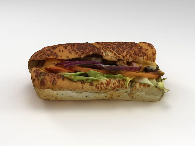 Subway Sandwich 3D model 2