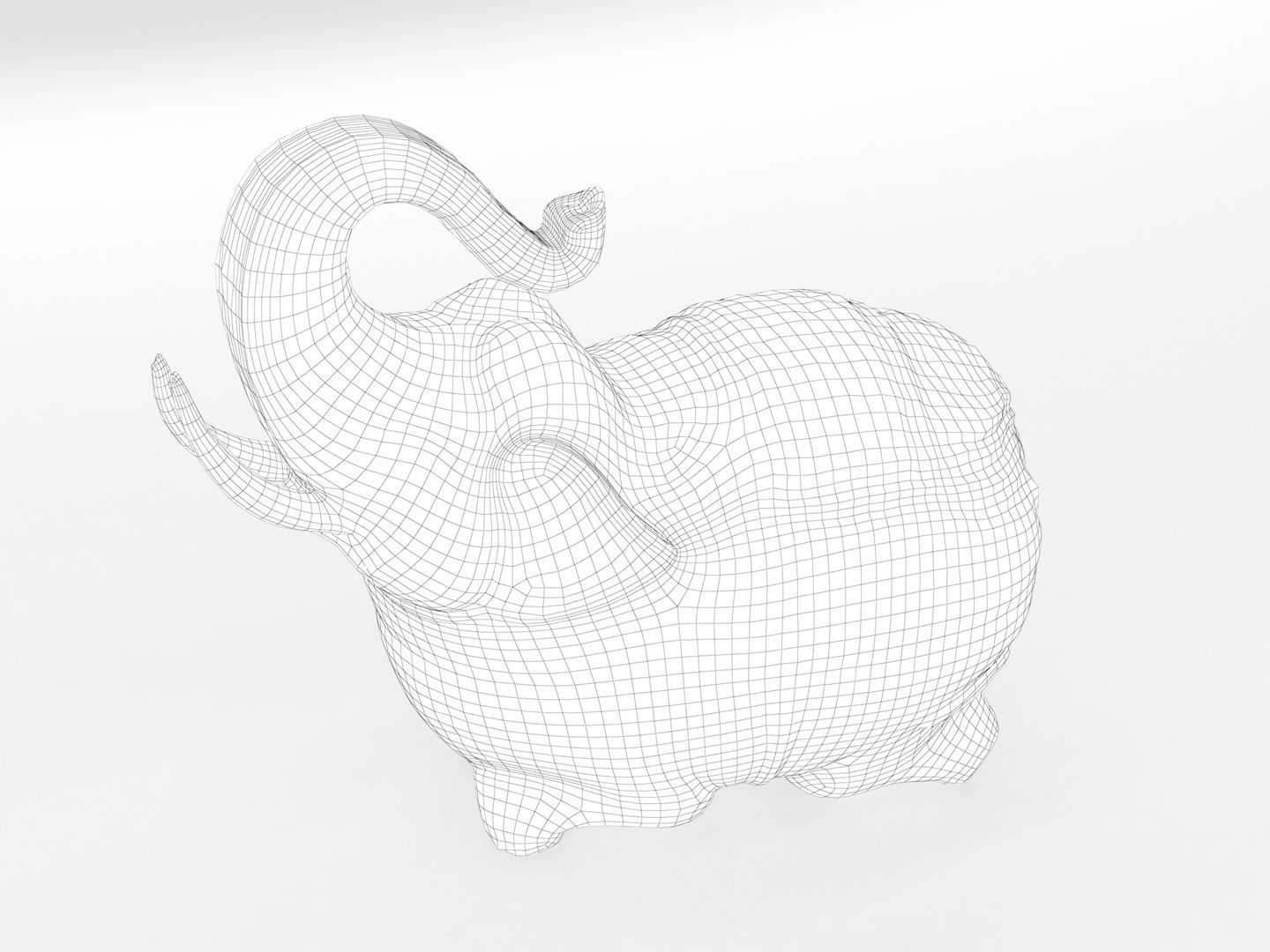Elephant Sculpture Statue 3D model_14