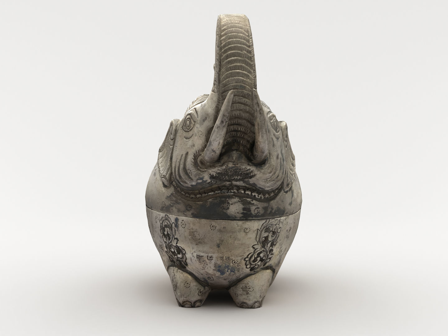 Elephant Sculpture Statue 3D model_6