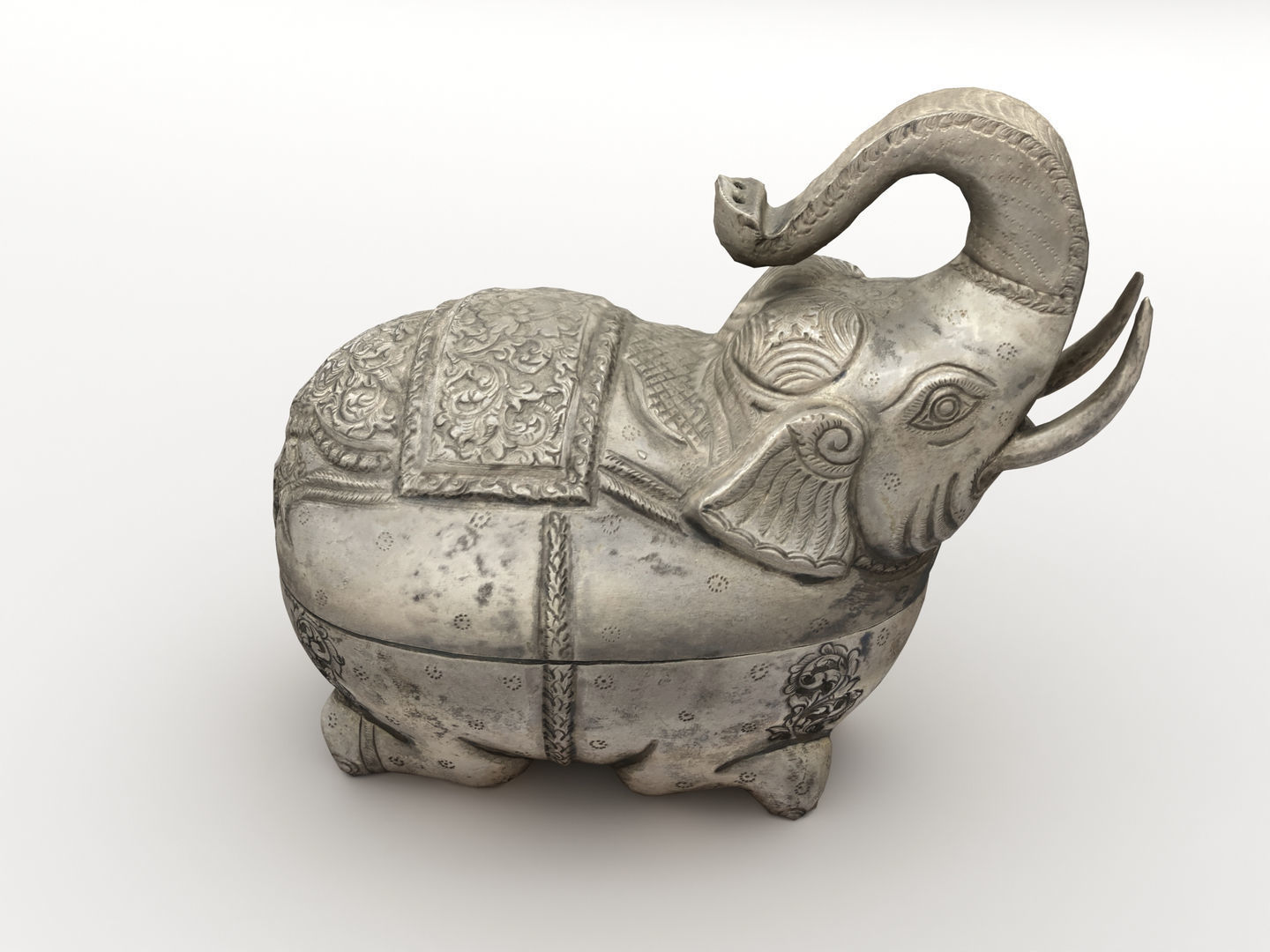 Elephant Sculpture Statue 3D model_2