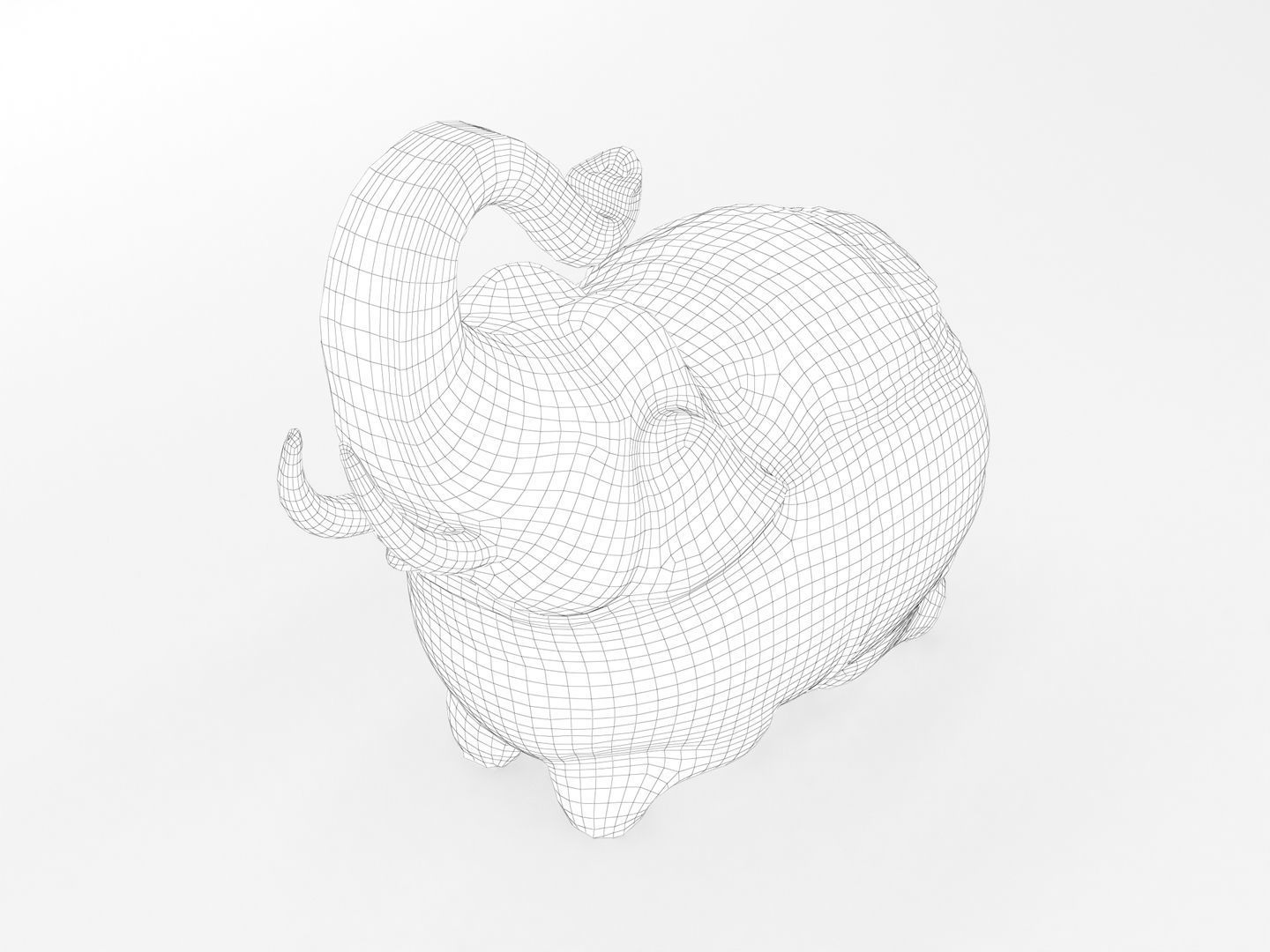 Elephant Sculpture Statue 3D model_9