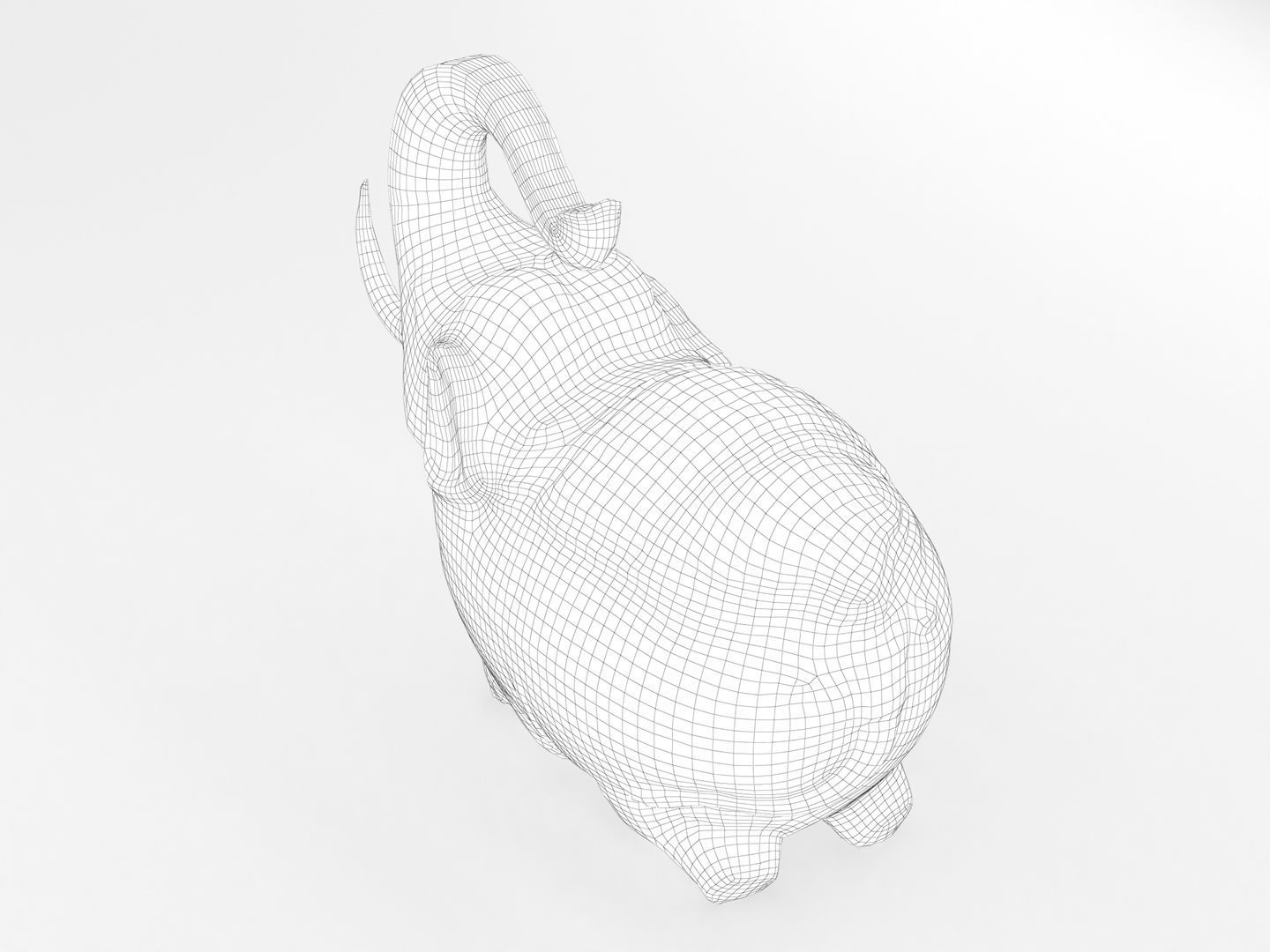 Elephant Sculpture Statue 3D model_13