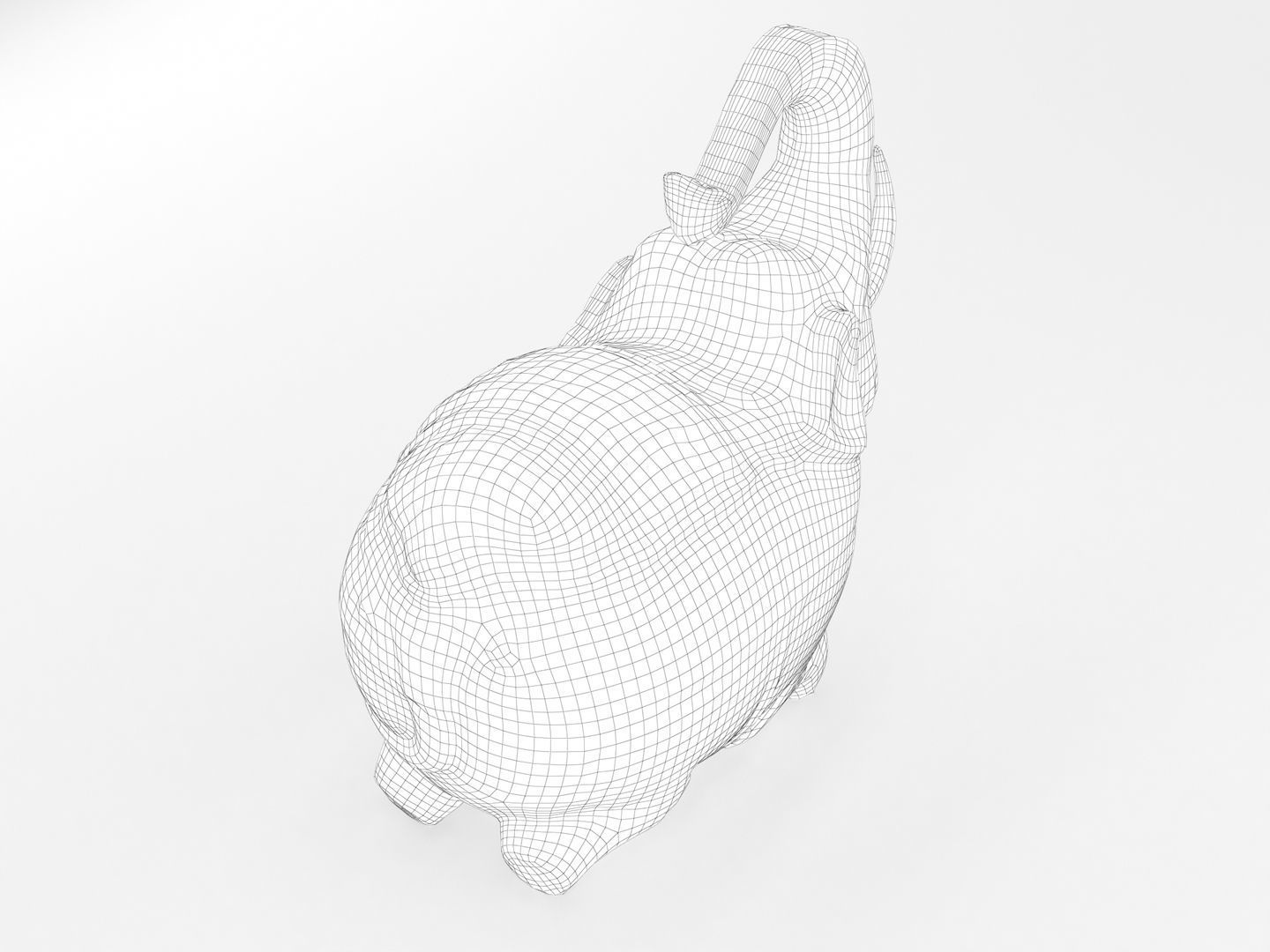 Elephant Sculpture Statue 3D model_12