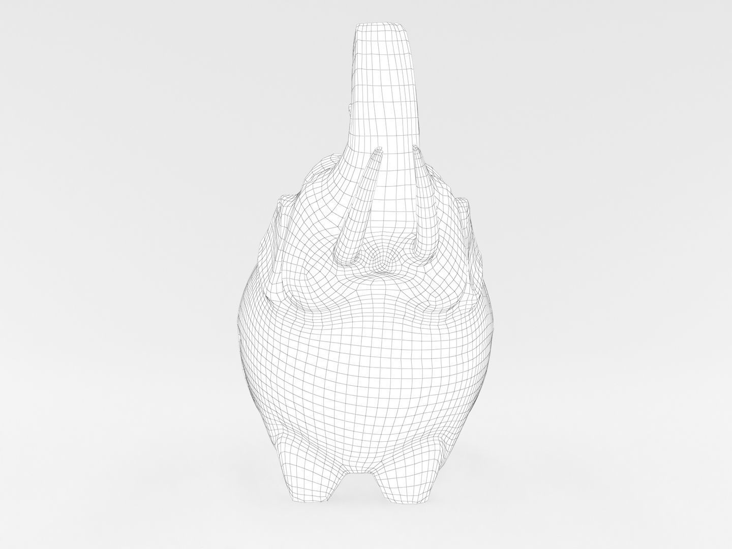 Elephant Sculpture Statue 3D model_15