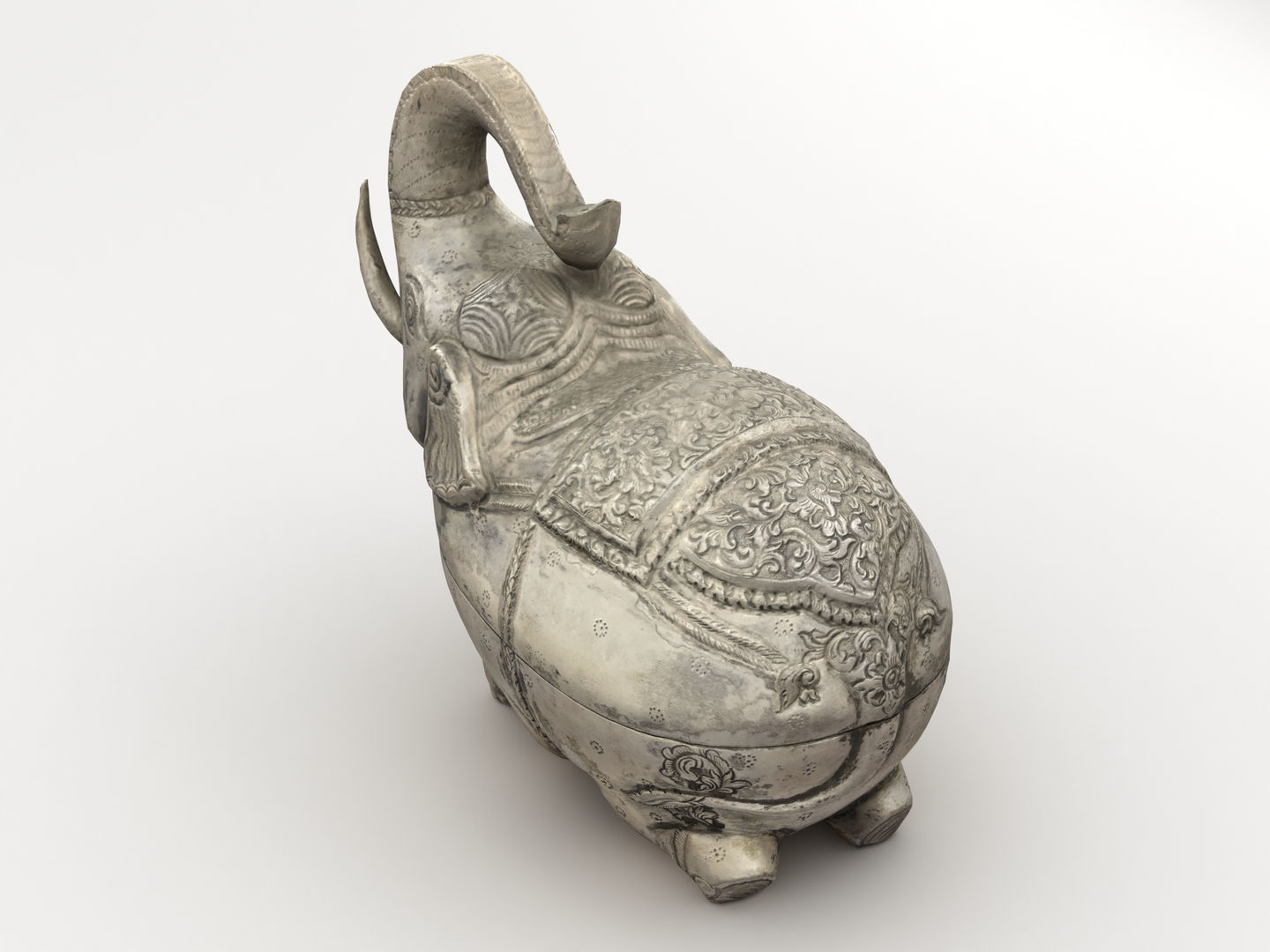 Elephant Sculpture Statue 3D model_4