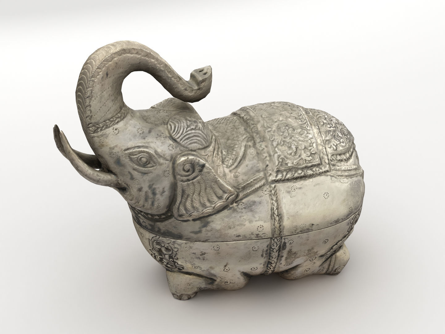 Elephant Sculpture Statue 3D model_5