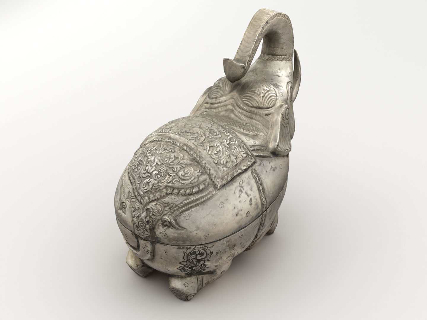 Elephant Sculpture Statue 3D model_3