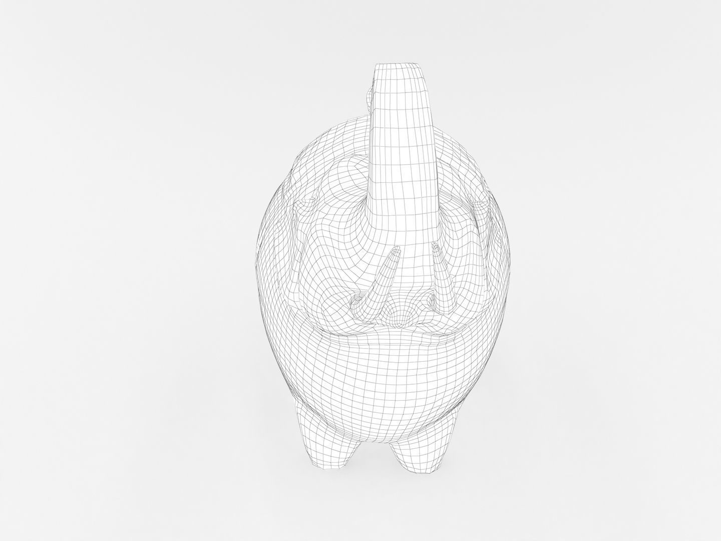 Elephant Sculpture Statue 3D model_10