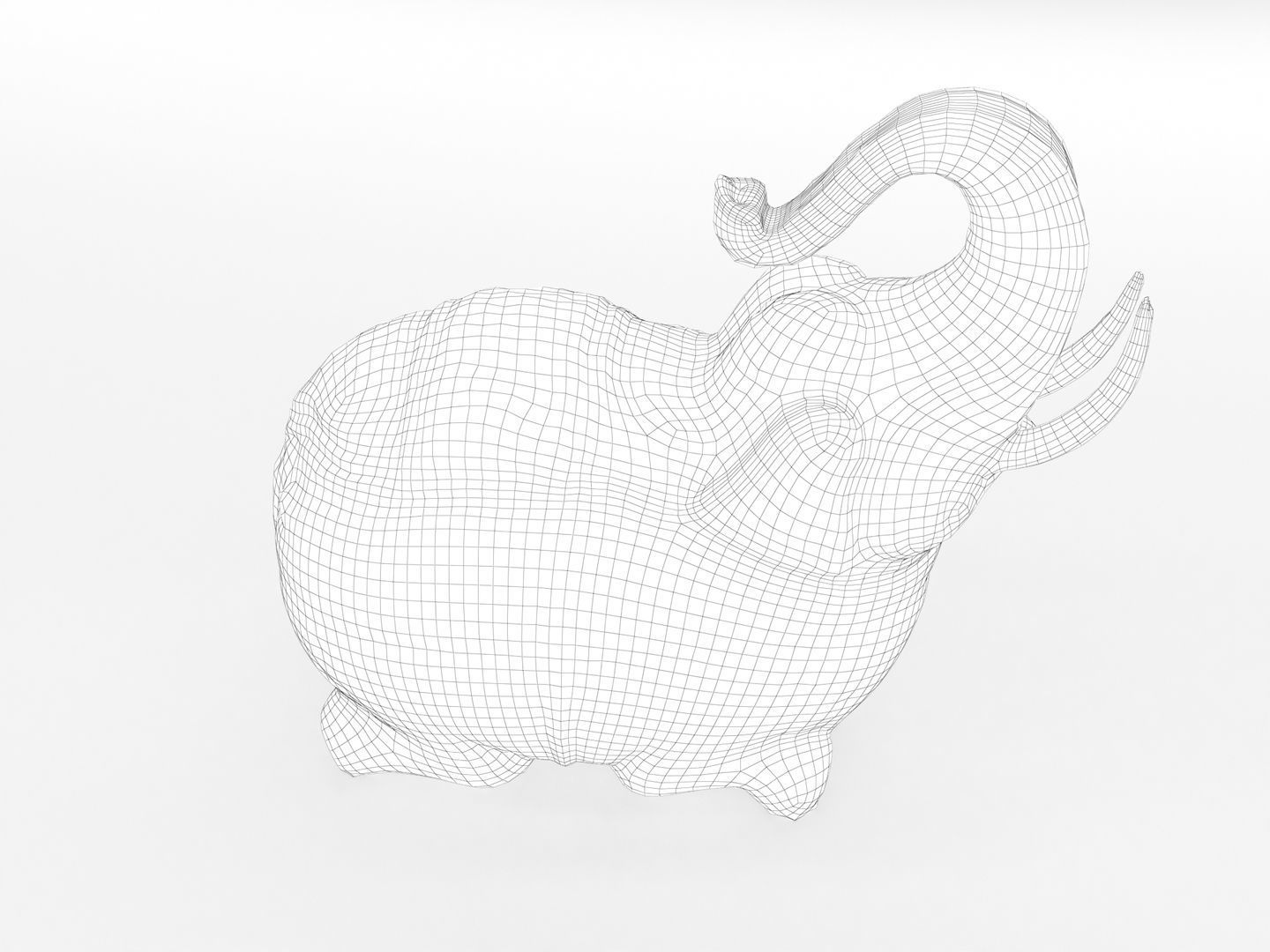 Elephant Sculpture Statue 3D model_11