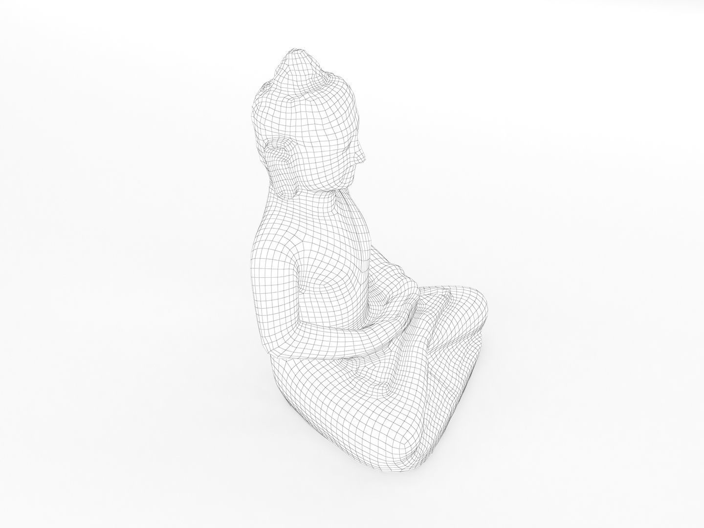 Buddha Statue 005 3D model_11