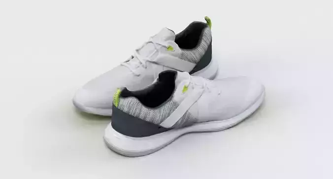 White Sports Shoes 3D model
