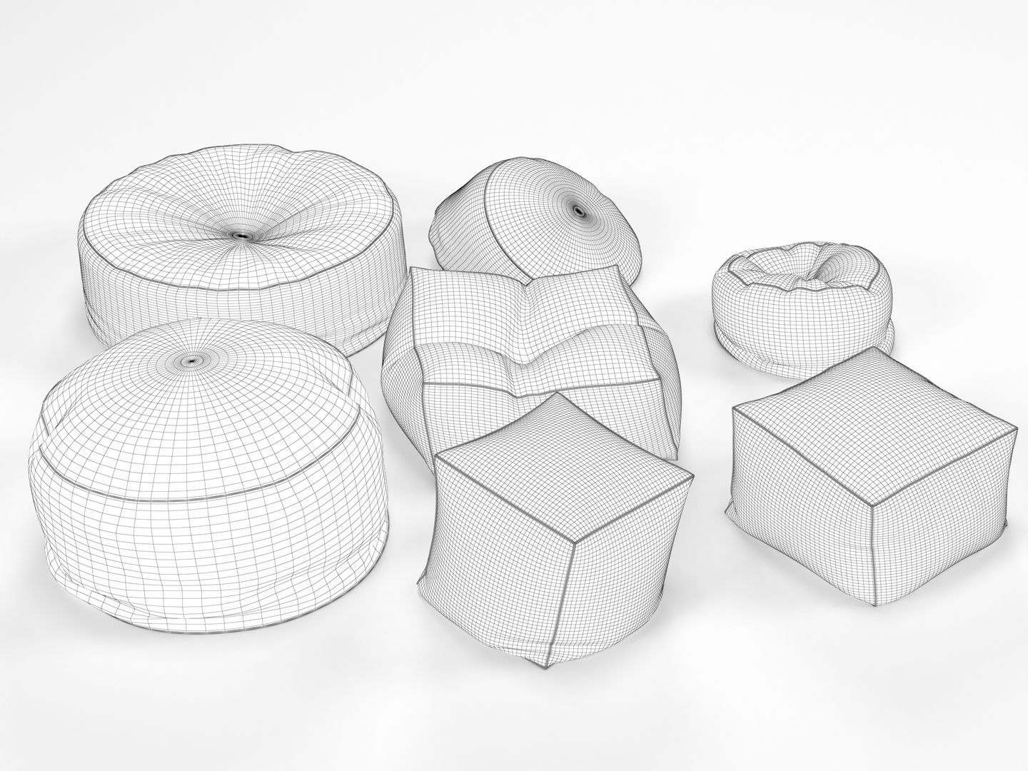 Bean Bag Chairs 3D model_11