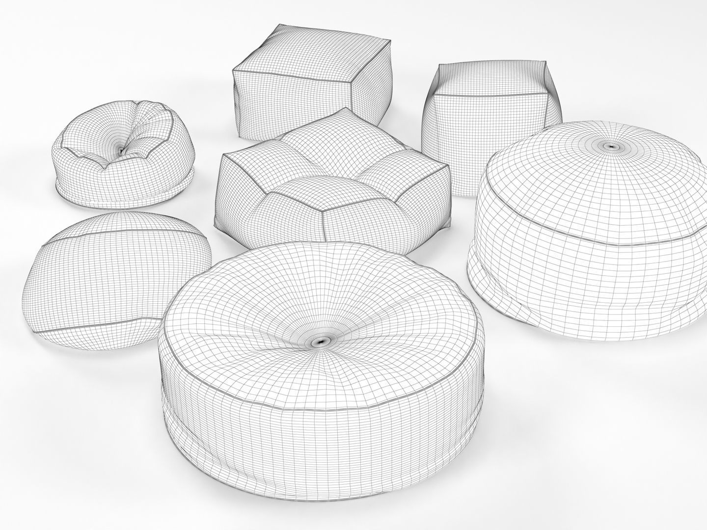 Bean Bag Chairs 3D model_13