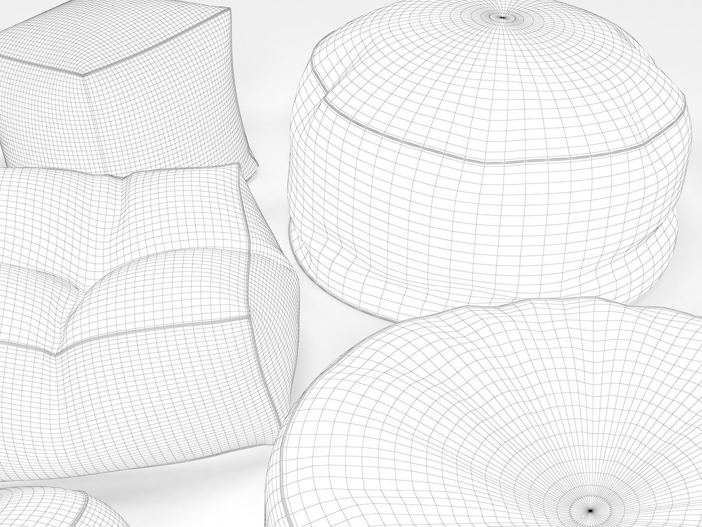 Bean Bag Chairs 3D model_14