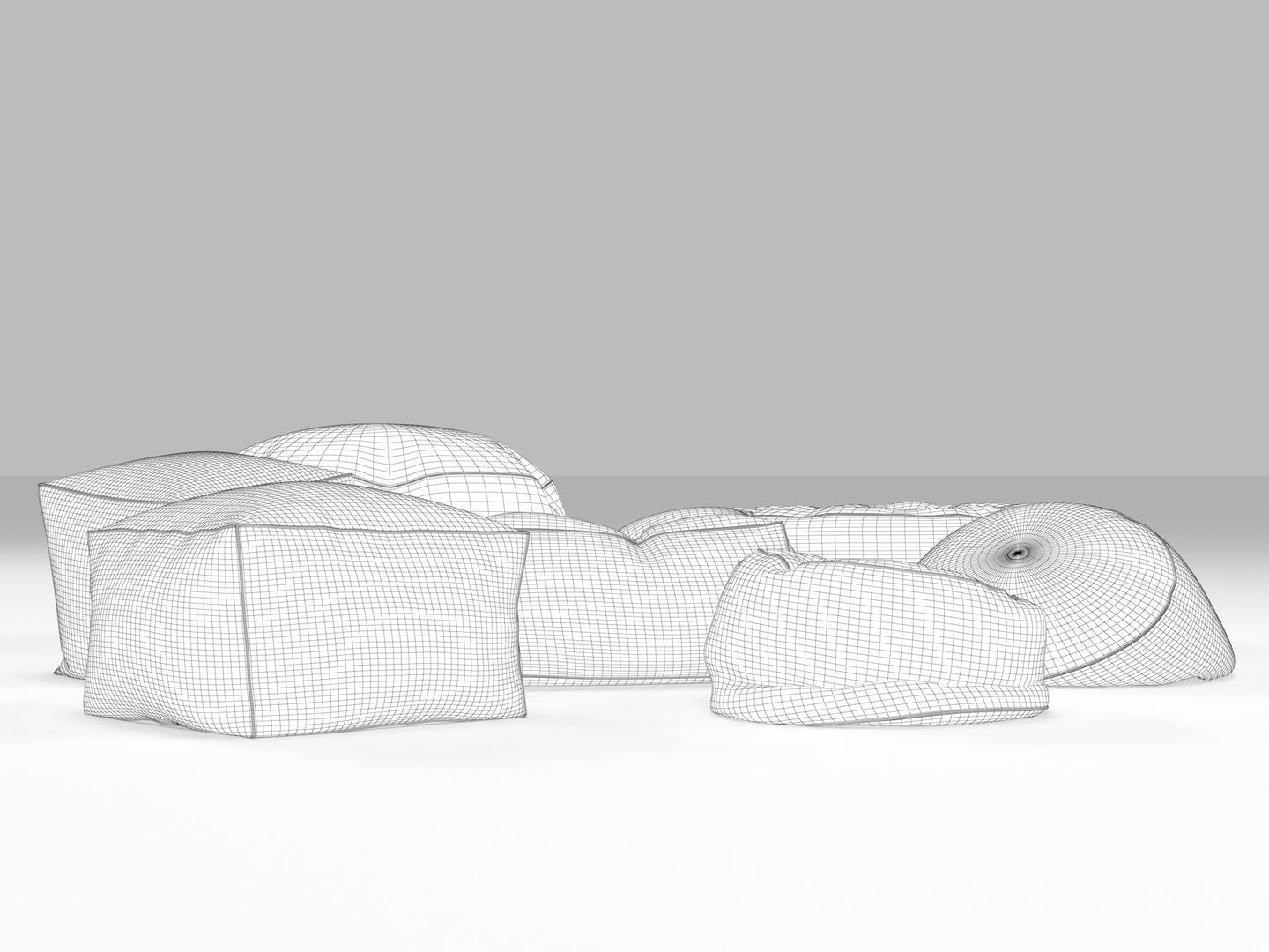 Bean Bag Chairs 3D model_15