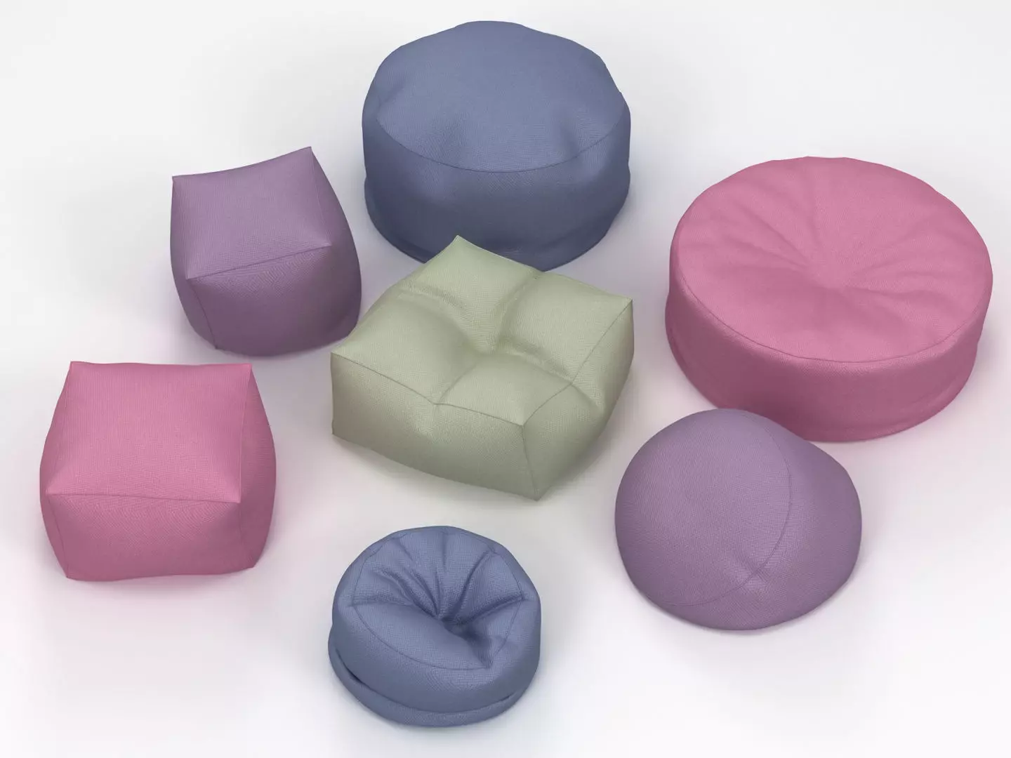 Bean Bag Chairs 3D model_0