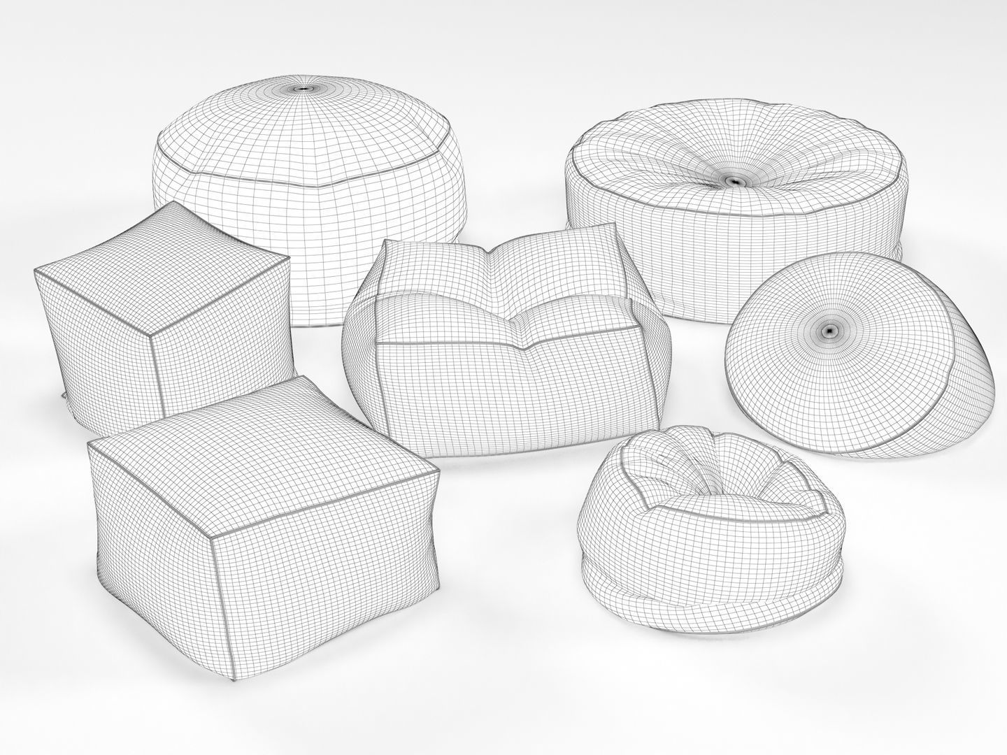 Bean Bag Chairs 3D model_10