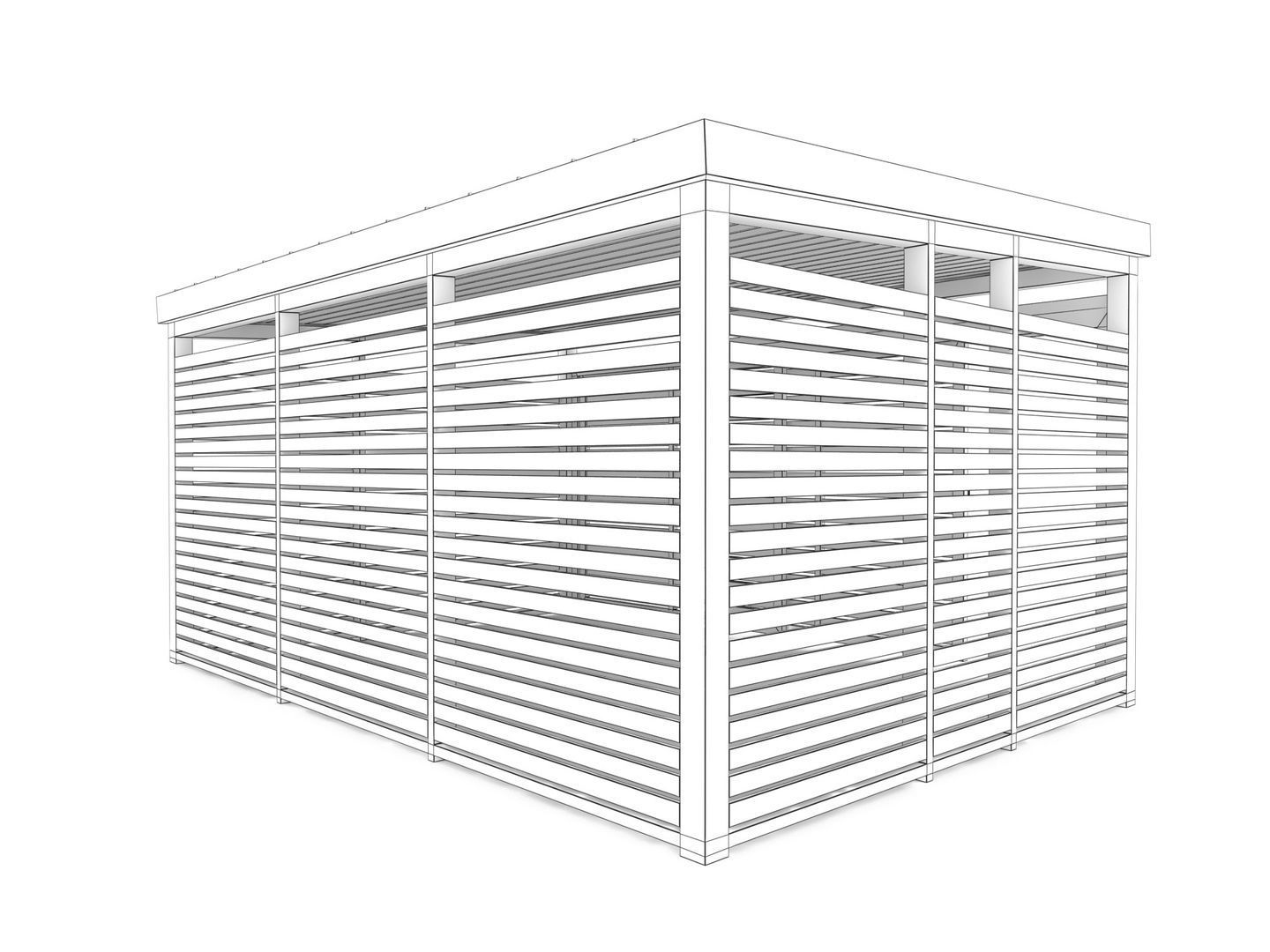 Lockable Bin Storage Shed 3D model | CGTrader