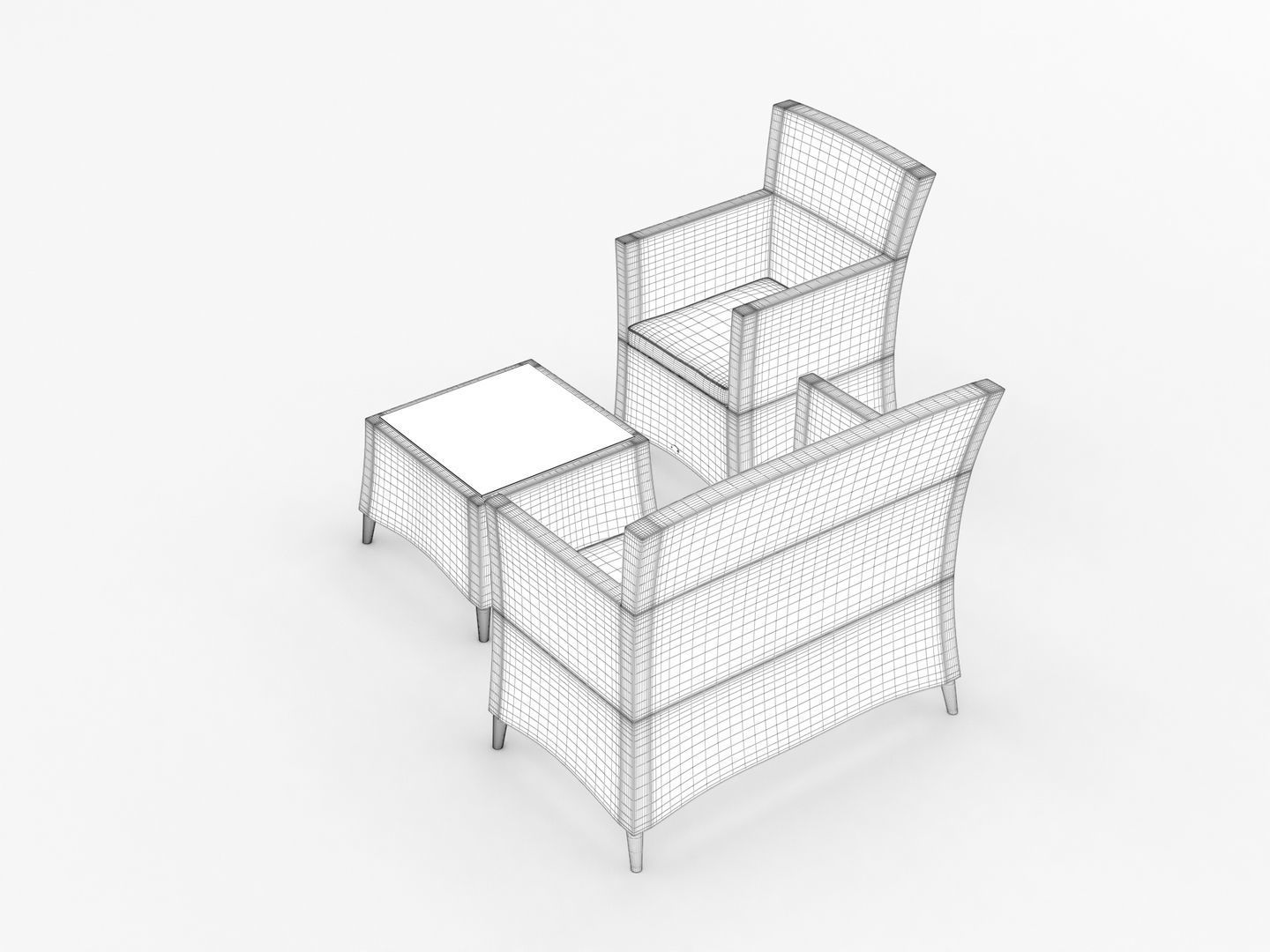 Garden Furniture Set 003 3D model_13