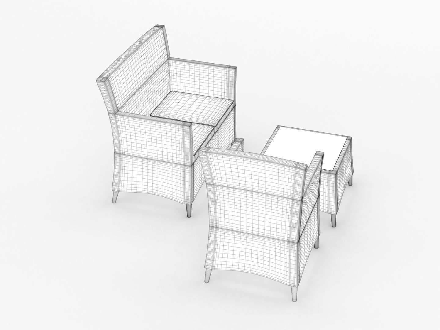 Garden Furniture Set 003 3D model_11